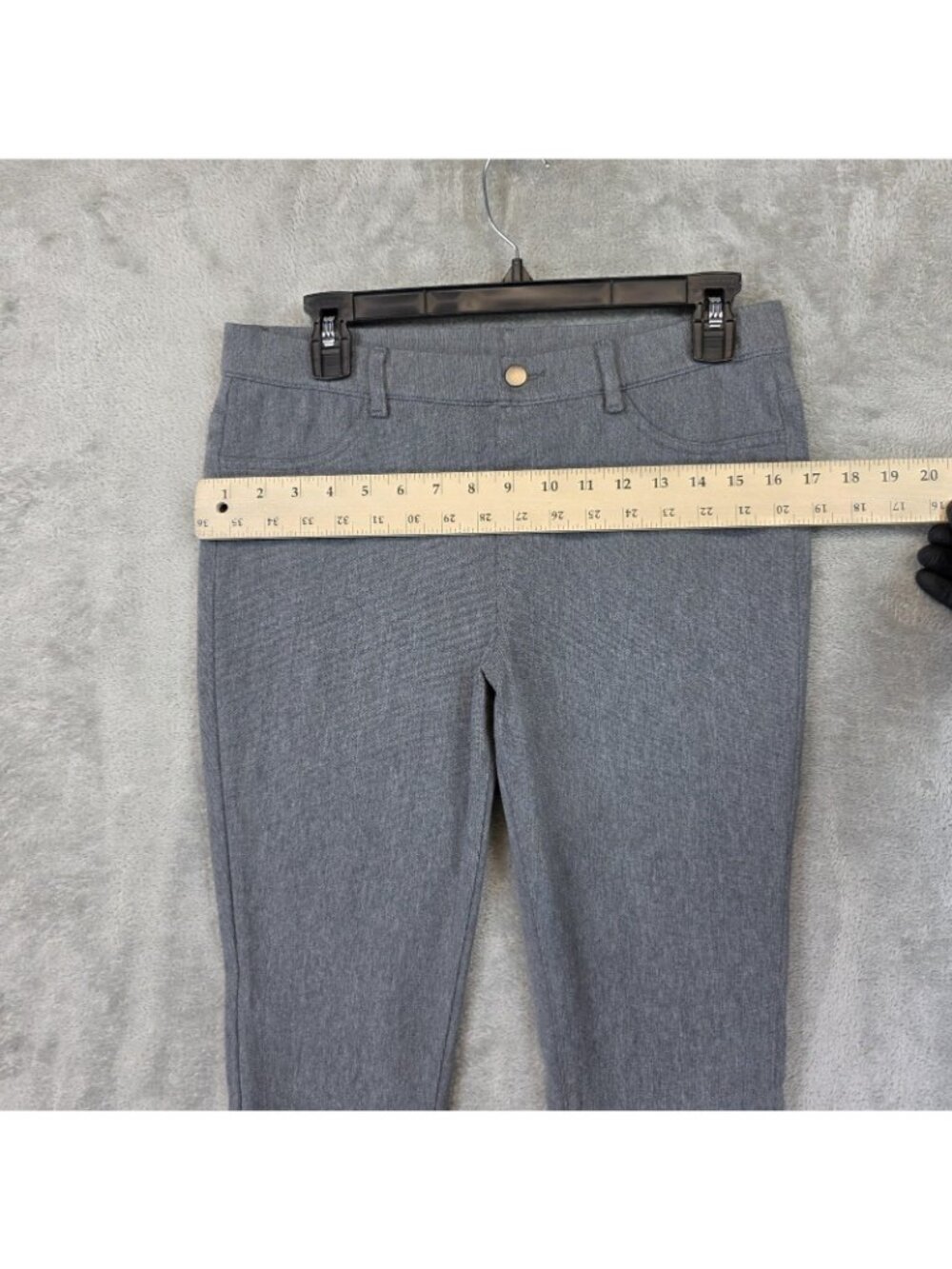 Uniqlo Jegging Pants Womens L Gray Knit Heattech Slim Elastic Waist Thermal - Picture 8 of 10